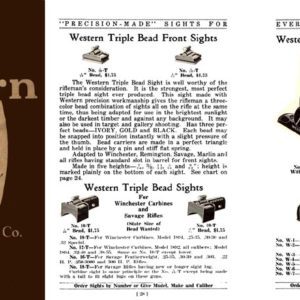 Western Gun Sights 1927 Catalog (Early Redfield Sights)