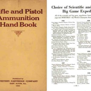 Western Cartridge Co. 1931 Rifle & Pistol Ammunition Handbook