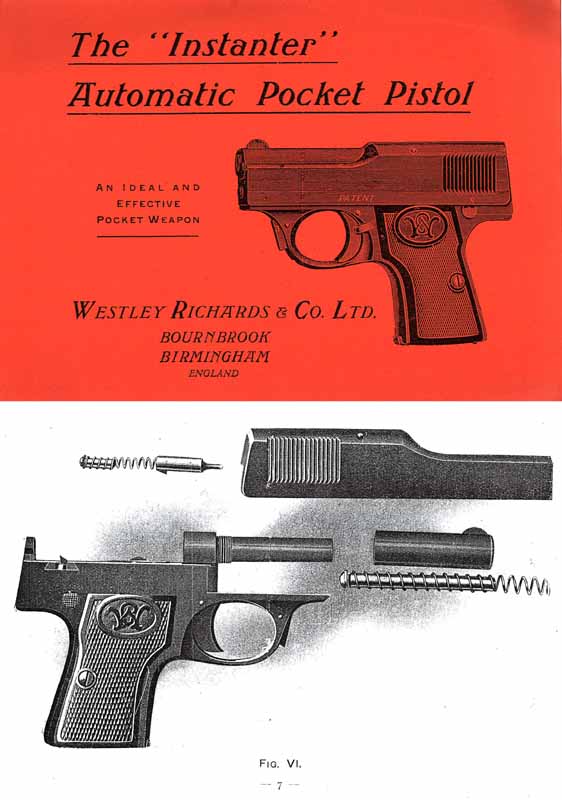 Westley Richards & Co. 1918  6.5 Instanter Pistol Manual - GB-img-0