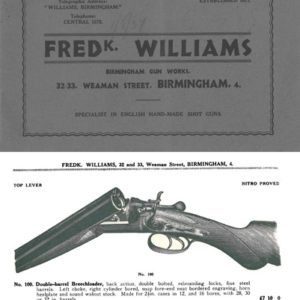 Fred K. Williams 1937 Gun Catalog, Birmingham, England