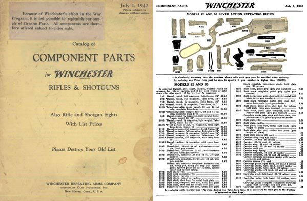 Winchester 1942 July Component Parts Catalog - GB-img-0