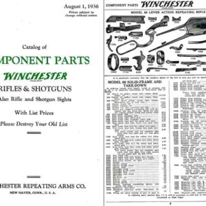 Winchester 1936 Component Parts Catalog