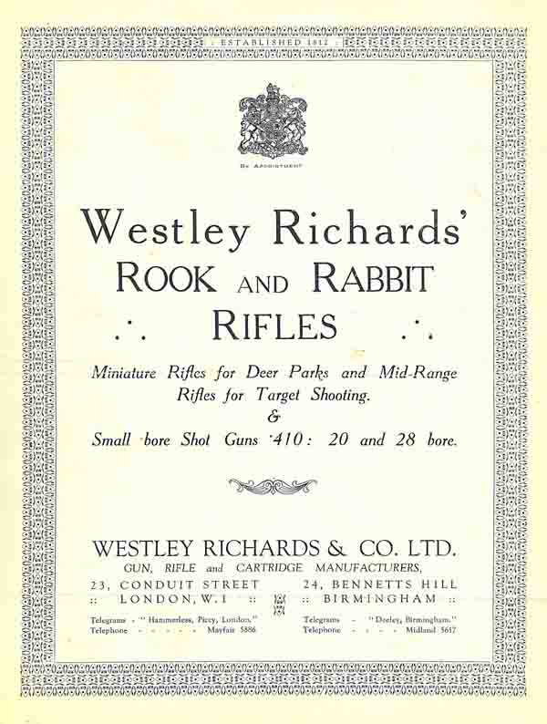 Westley Richards & Co. 1920 Rook and Rabbit Rifles - GB-img-0