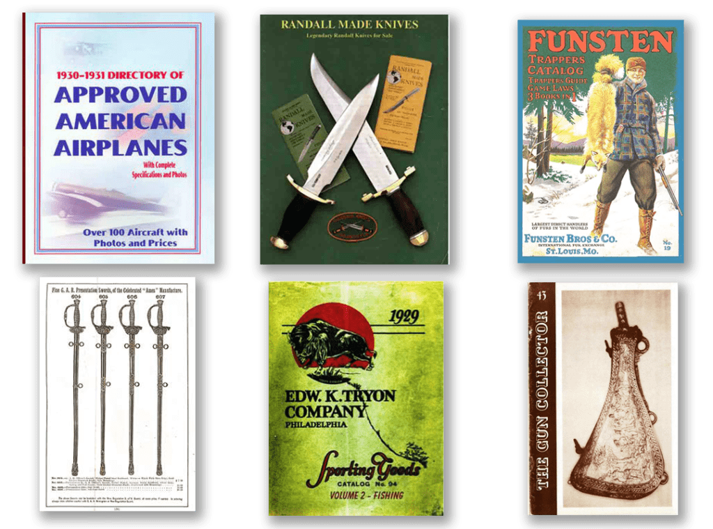 antique historical specialized catalog and manual reprints